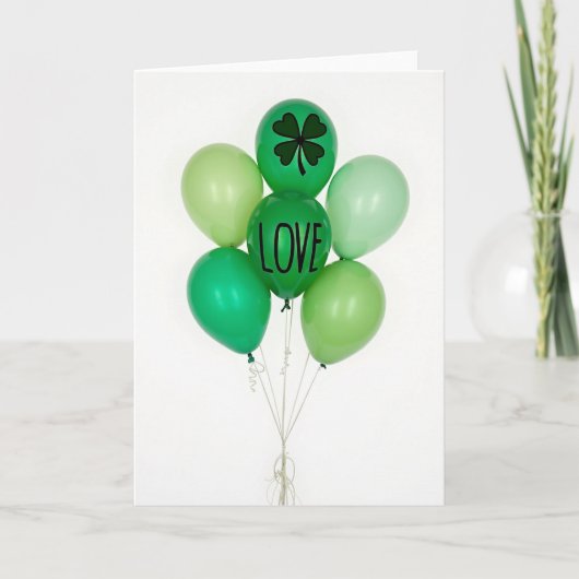 Groene Ballonnen Liefde Kaart (Voorkant)