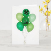 Groene Ballonnen Liefde Kaart (Gele Bloem)