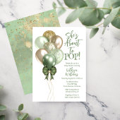 Groene ballonnen Ze staat op het punt om Baby show Kaart