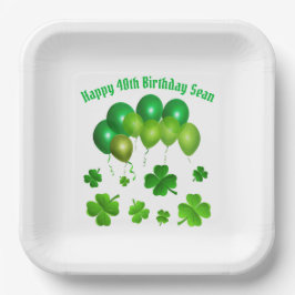 Groene Balloons Irish Birthday St. Pat's Party Papieren Bordje