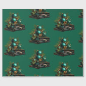 Groene balornament Kerstcadeaupapier Cadeaupapier (Vlak)
