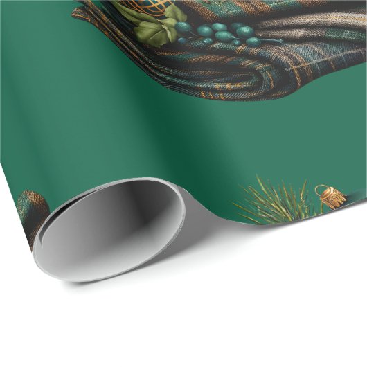 Groene balornament Kerstcadeaupapier Cadeaupapier (Rol Hoek)