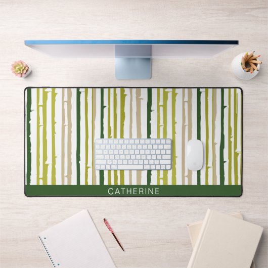 Groene bambo strepen patroon minimalistisch bureaumat (Kantoor 1)