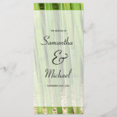 Groene Bamboe Aziatische bruiloft programma Programmakaart (Voorkant)