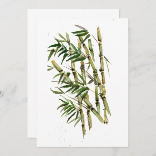 groene bamboe bedankkaart (Voorkant / Achterkant)