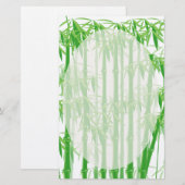 Groene Bamboe Bloemen Briefpapier (Voorkant / Achterkant)