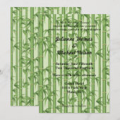 Groene Bamboe bruiloft Kaart (Voorkant / Achterkant)