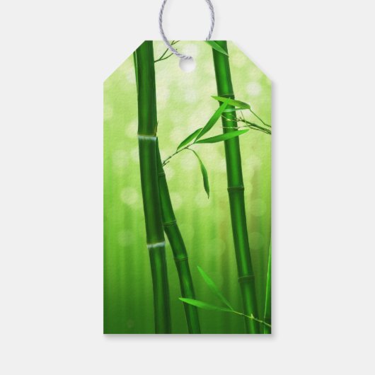 Groene bamboe dank u cadeaulabel (Achterkant)