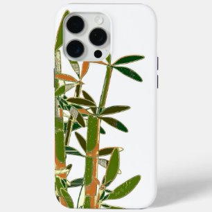 Groene bamboe geïsoleerd op witte achtergrond iPhone 15 pro max hoesje