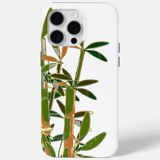 Groene bamboe geïsoleerd op witte achtergrond Case-Mate iPhone case (Achterkant)