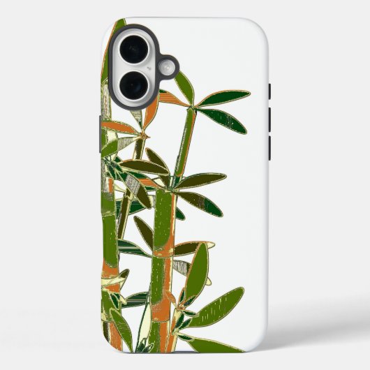 Groene bamboe geïsoleerd op witte achtergrond Case-Mate iPhone case (Achterkant)