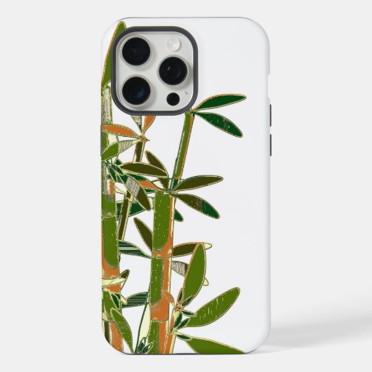Groene bamboe geïsoleerd op witte achtergrond iPhone hoesje (Achterkant)