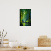Groene Bamboe Haven Poster (Keuken)
