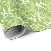 Groene bamboe laat uniek patroon over cadeaupapier (Rol Hoek)