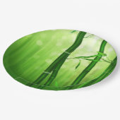 Groene bamboe met Bleke lampjes achterin Papieren Bordje (Gekanteld)