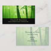 Groene bamboe met Bleke lampjes achterin Visitekaartje (Voorkant / Achterkant)