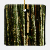 Groene Bamboe Met Thaise Gravures Keramisch Ornament (Achterkant)