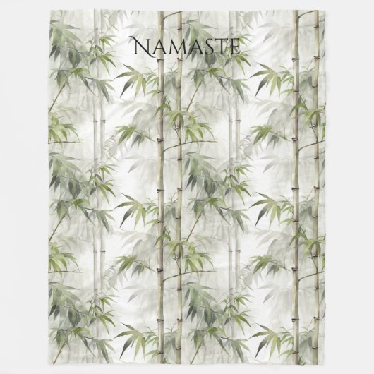 Groene Bamboe Mindfulness Yoga Fleece Deken (Voorkant)
