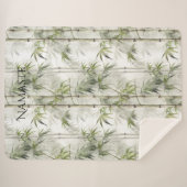 Groene Bamboe Mindfulness Yoga Sherpa Deken (Voorkant (horizontaal))