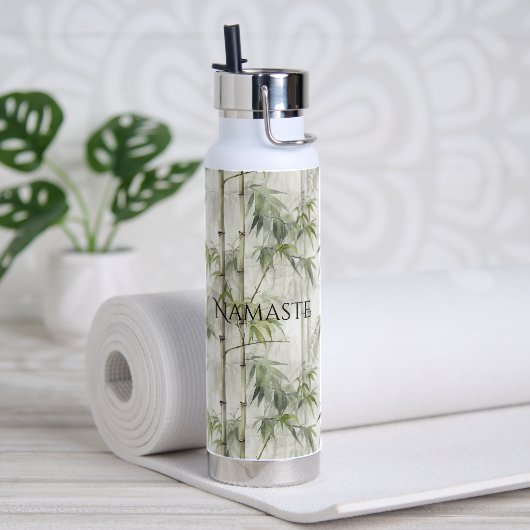 Groene Bamboe Mindfulness Yoga Waterfles (Yoga)