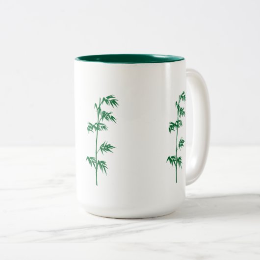 Groene bamboe-mok tweekleurige koffiemok (Voorkant rechts)