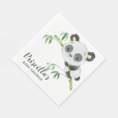 Groene Bamboe Panda Baby shower Genderneutraal Servet (Hoek)