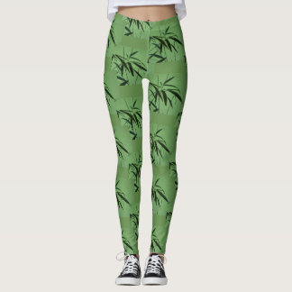 Groene bamboe patroon legging
