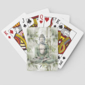 Groene Bamboe Sereniteit Boeddha Pokerkaarten (Achterkant)