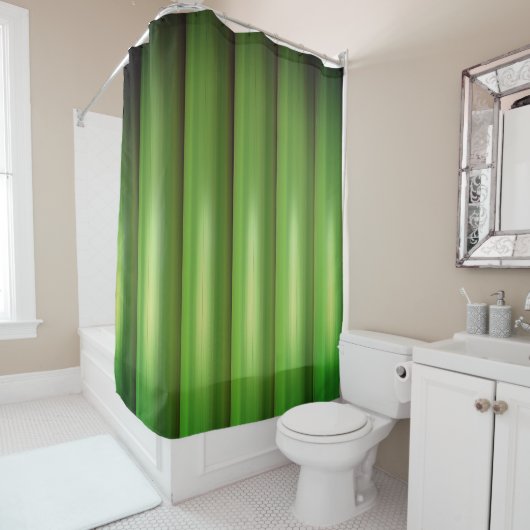 Groene bamboe set douchegordijn (In situ)