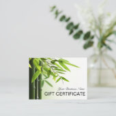 Groene bamboe Spa Salon Cadeaubon Kortingskaartje (Staand voorkant)