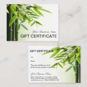 Groene bamboe Spa Salon Cadeaubon Kortingskaartje (Voorkant / Achterkant)