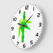 Groene bamboe stengel met tropische bladeren grote klok (Hoek)