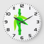 Groene bamboe stengel met tropische bladeren grote klok (Voorkant)