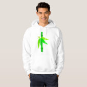 Groene bamboe stengel met tropische bladeren hoodie (Voorkant volledig)