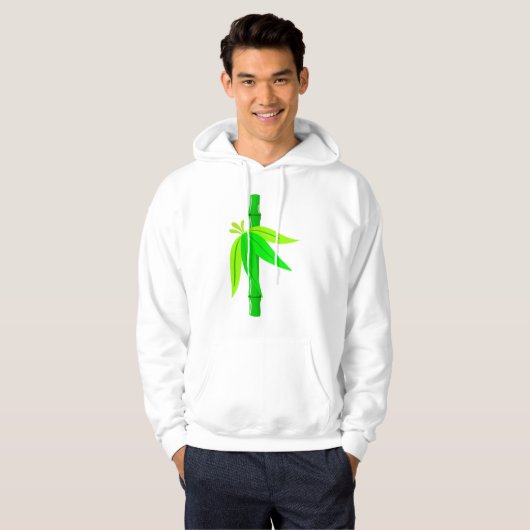 Groene bamboe stengel met tropische bladeren hoodie (Voorkant volledig)