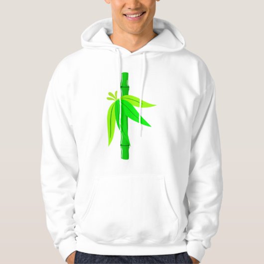 Groene bamboe stengel met tropische bladeren hoodie (Voorkant)