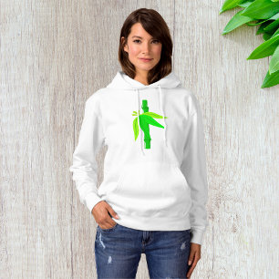 Groene bamboe stengel met tropische bladeren hoodie