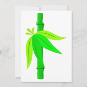 Groene bamboe stengel met tropische bladeren kaart (Voorkant)