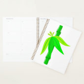 Groene bamboe stengel met tropische bladeren planner (Display)