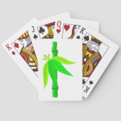 Groene bamboe stengel met tropische bladeren pokerkaarten (Achterkant)