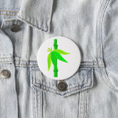 Groene bamboe stengel met tropische bladeren ronde button 7,6 cm