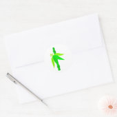 Groene bamboe stengel met tropische bladeren ronde sticker (Envelop)