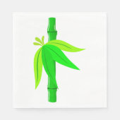 Groene bamboe stengel met tropische bladeren servet (Voorkant)