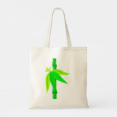 Groene bamboe stengel met tropische bladeren tote bag (Achterkant)