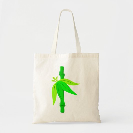 Groene bamboe stengel met tropische bladeren tote bag (Voorkant)