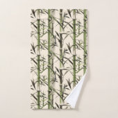 Groene bamboe stengels en bladeren bad handdoek (Handdoek)