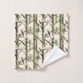 Groene bamboe stengels en bladeren bad handdoek (Wasdoekje)