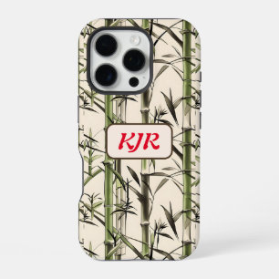 Groene bamboe stengels en bladeren iPhone 16 pro hoesje