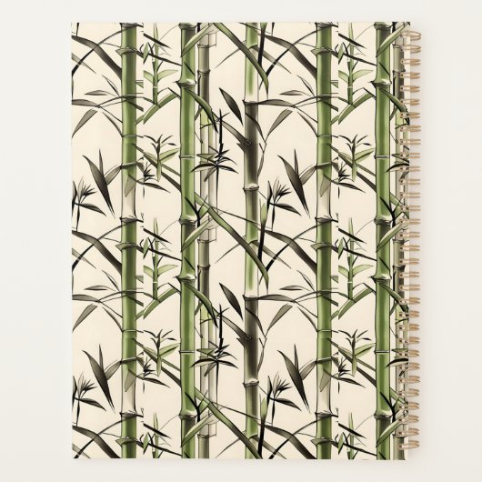 Groene bamboe stengels en bladeren planner (Achterkant)