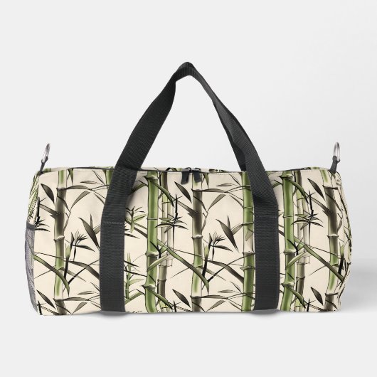 Groene bamboe stengels en bladeren plunjezak (Achterkant)